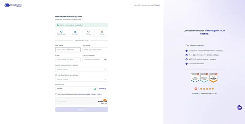 Cloudways Promo Code 2026: $100 Credit + Free Trial proof screenshot 2